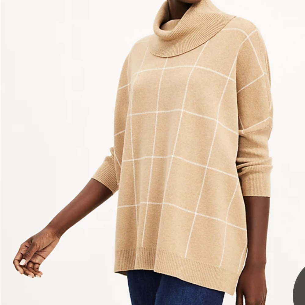 NWT - LOFT Cowl-Neck Poncho Sweater - Medium